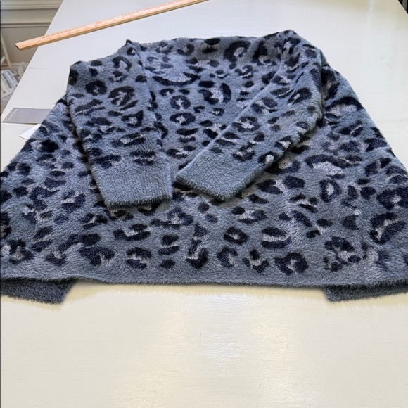 Evolution by Cyrus Leopard Wallie Fuzzy Open Cardigan Sweater Size Small - Picture 13 of 13